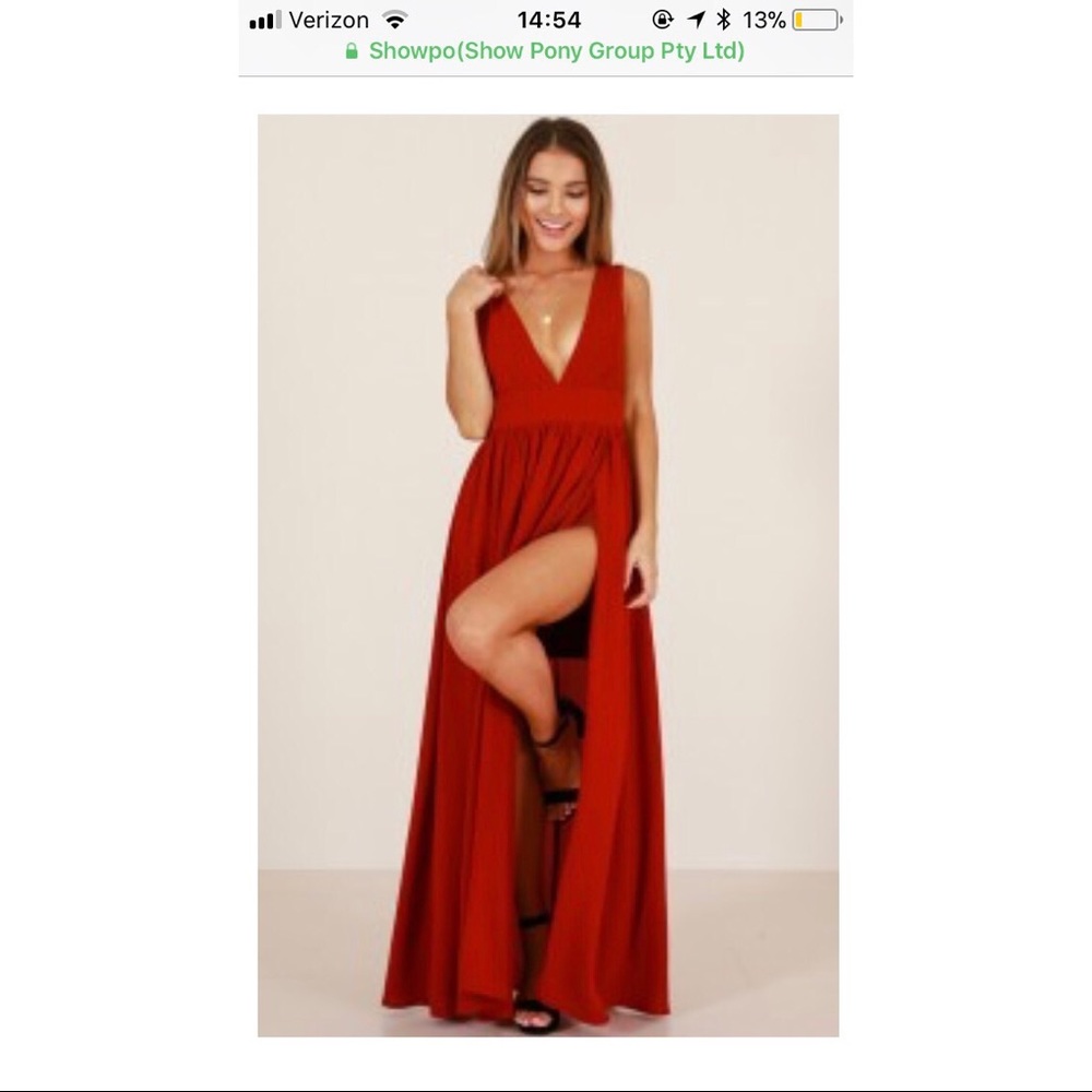 ShowPo red wine evening gown
